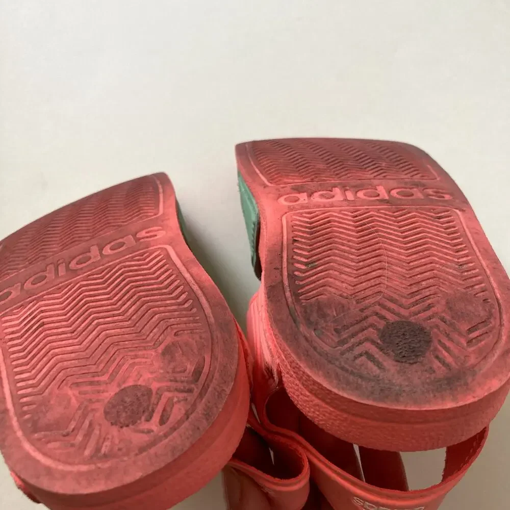Adidas Adilette Sandals - Coral Pink Aqua Teal - 1